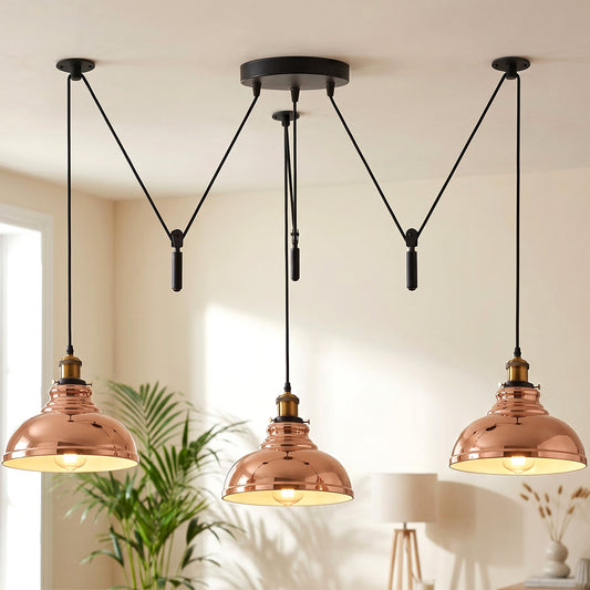 Skulpturale Pendelleuchte – Dezentrale Vintage Hängelampe Loft | Ø 29cm | E27 ~3723