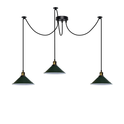 Lampadario a 3 luci – Lampada a sospensione vintage decentrata | Ø22cm | E27 ~3312
