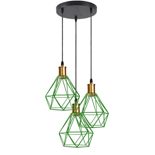 Lampada a sospensione industriale a cluster a 3 luci con cavo regolabile~3533