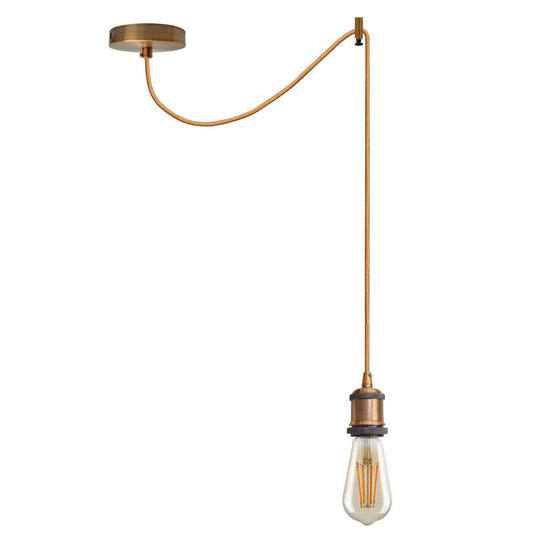 Cavo tessile per lampada a sospensione – Lampada a sospensione Vintage Affenschaukel | 2m | Attacco E27 ~3931