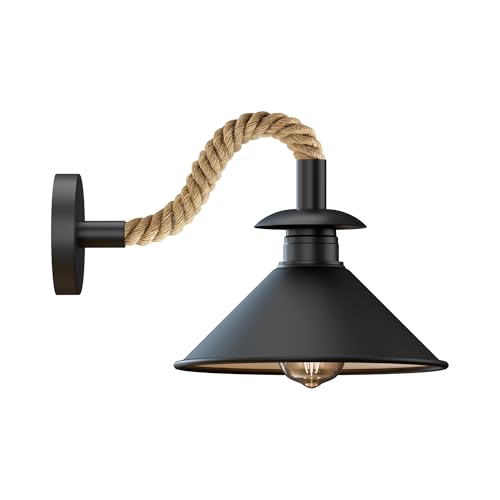 wandleuchte hanfseil mit