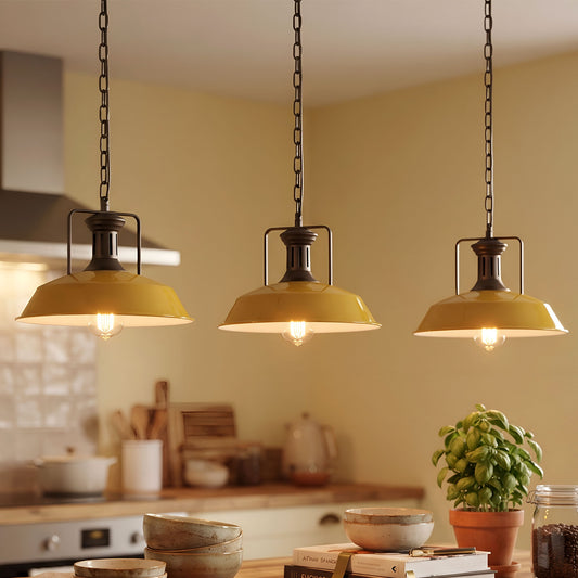Industrie Pendelleuchte mit Kette | Vintage Fabriklampe E27 | Ø36cm  ~4089