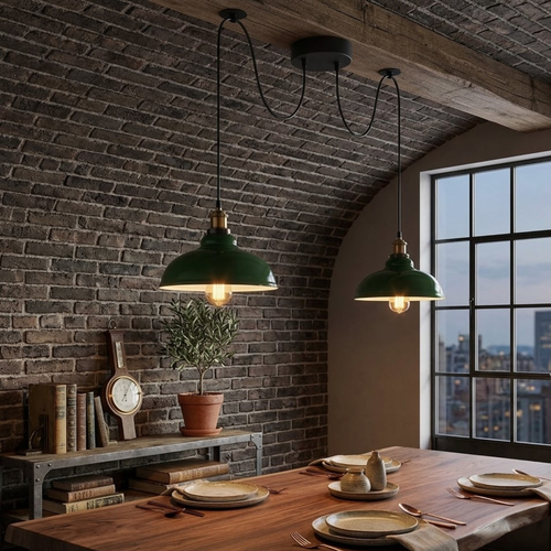 Lampada a sospensione a ragno a 2 luci, lampada da soffitto a altalena per scimmia per ristorante e bar E27 ~3800