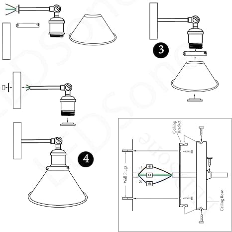 schwarze set sconce für schlaf