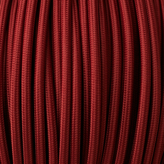 Stromkabel-Farben- kabel 2-adrig Burgund Rot Stoffkabel~2666