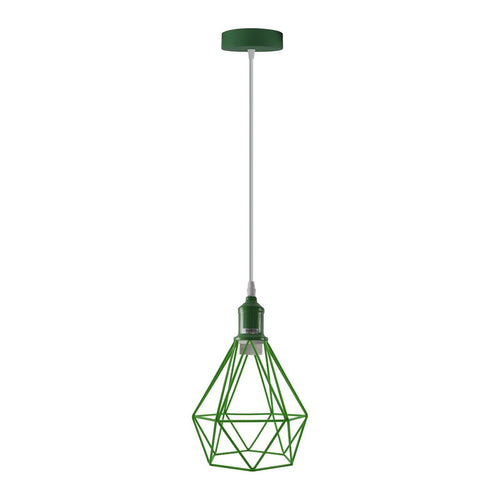 Lampada a sospensione geometrica - lampada a sospensione a gabbia di filo diamantato industriale E27~4107