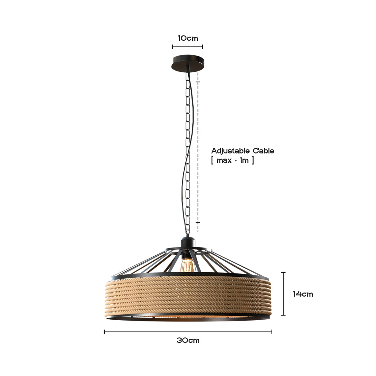 metal rope and pendant rustic