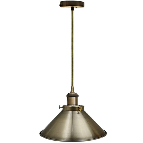 LEDSone Lampadario a Sospensione in Metallo, Paralume in Tessuto, Plafoniera Industriale, Paralume, Lampada~4119
