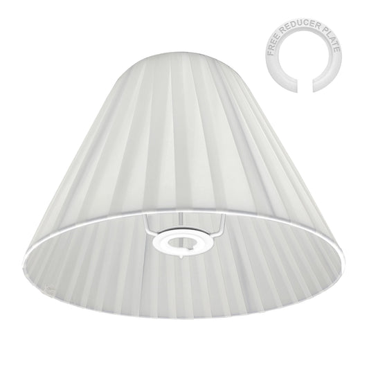 Moderne Coolie stoflampeskærm – hvid – E27 inklusive reduktionsring ~2743