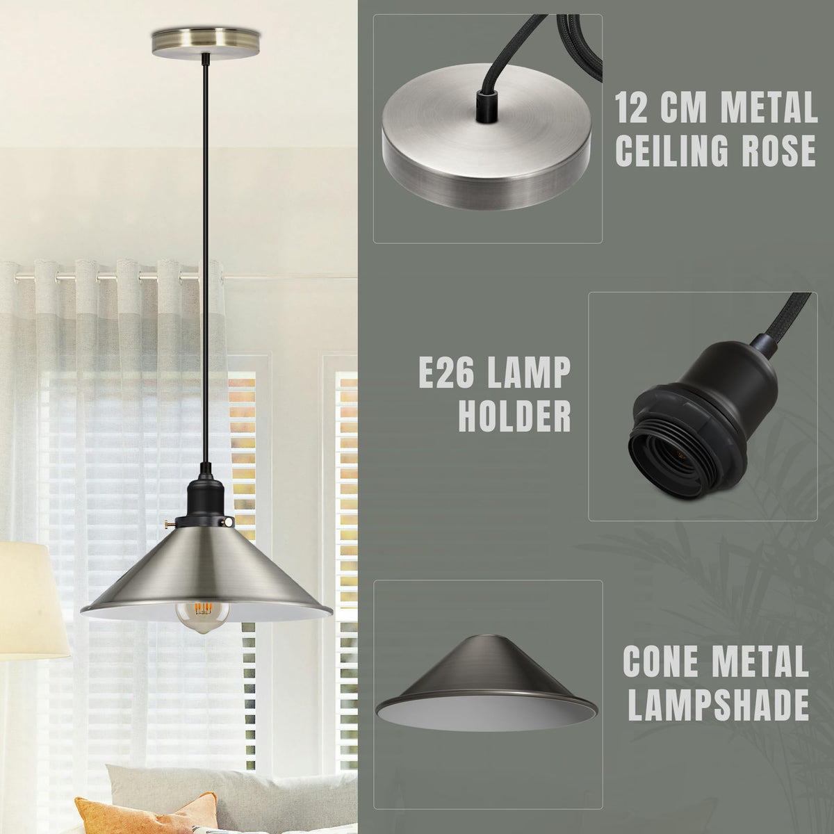 metal light pendant with moder