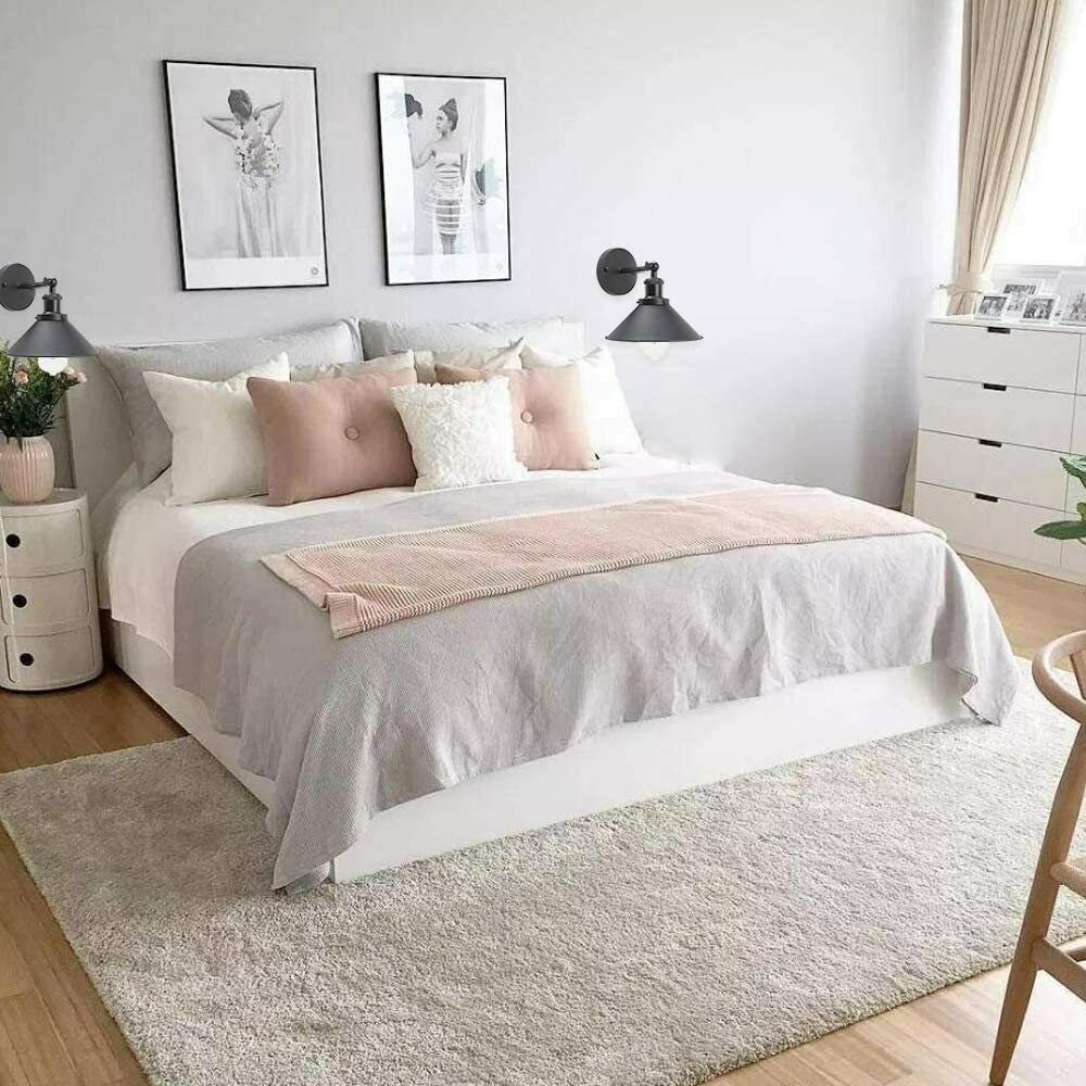 LEDSone Applique da parete nera anticata 180 gradi regolabile lampada da parete industriale per ristoranti gallerie corridoio cucina stanza porta camera da letto