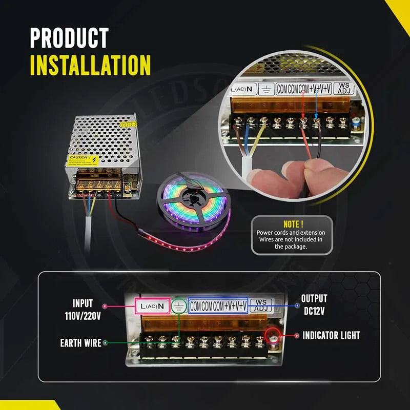 600W LED Trafotreiber DC 12V Netzteil AC-DC Leistungsregler