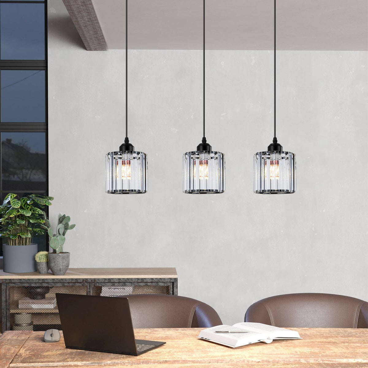 modern crystal led pendant