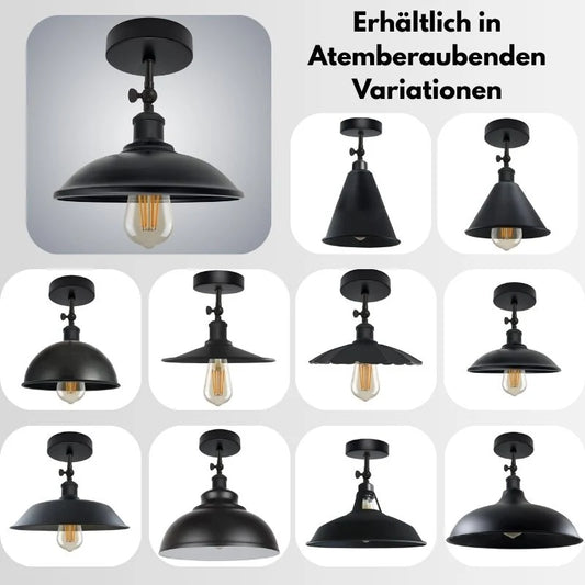 Sorte loftslamper justerbar vintage loftslampe ~ 3259