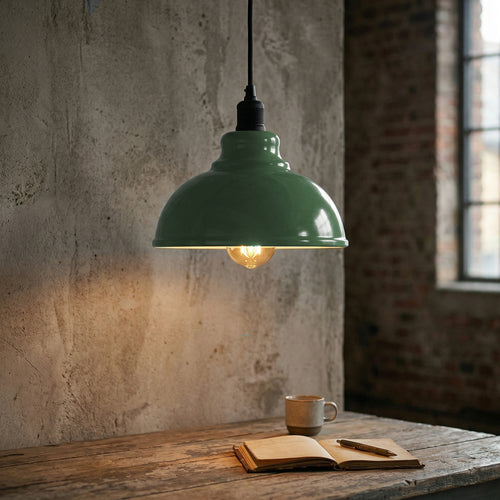 Lampada a sospensione industriale da fabbrica Ø 29 cm, retrò ~3427