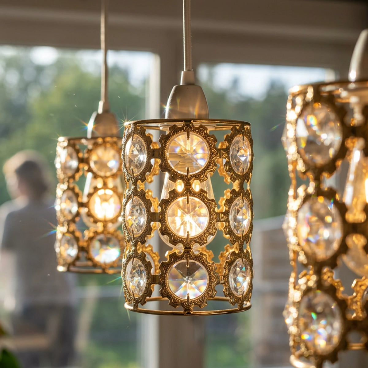 Funkelnder Lampenschirm Gold Deko