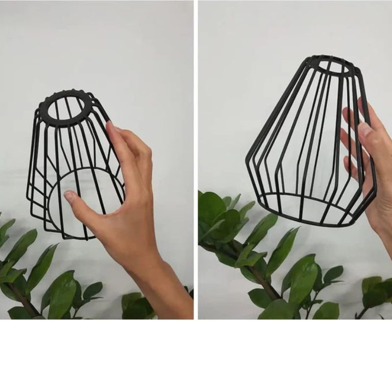 Geometrischer Draht Lampenschirm schwarz