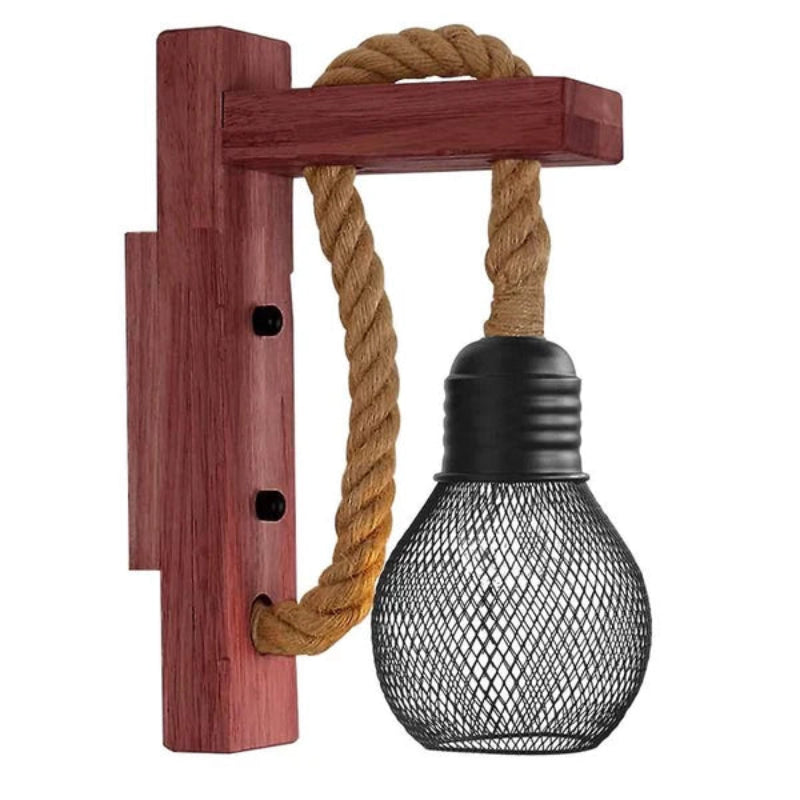 Hanfseil Wandleuchte – Käfigschirm