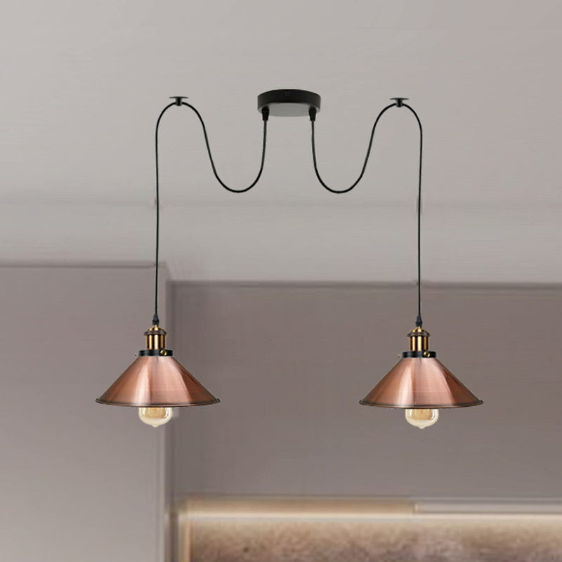 Industrie Spider Lampe schwarz kupferfarben