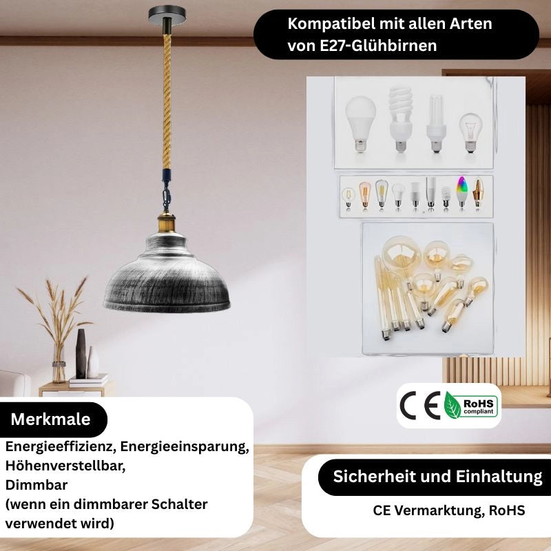 Küchenpendelleuchten aus Hanfseil