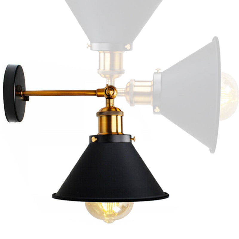 Wandleuchte Metall schwarz Wandlampe E27 Industrial