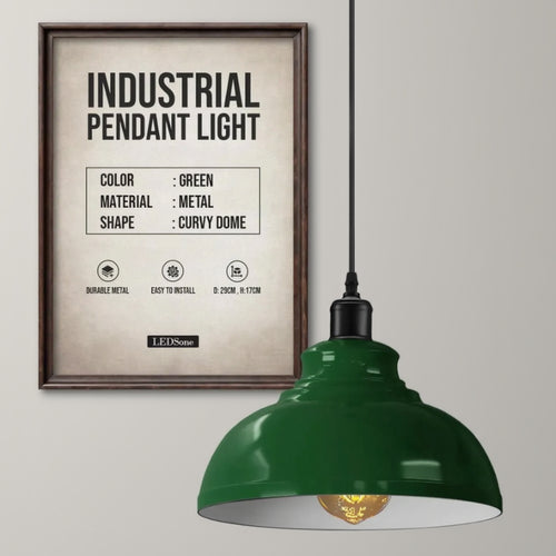 LEDSONE Lampade a Sospensione Colorate Industriali in Metallo Ø 29cm ~3277