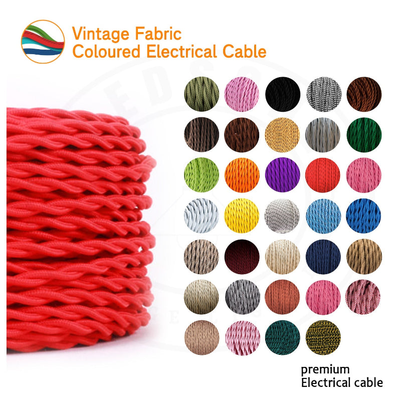 Retro-Beleuchtungskabel 2-adrig braun pro Meter