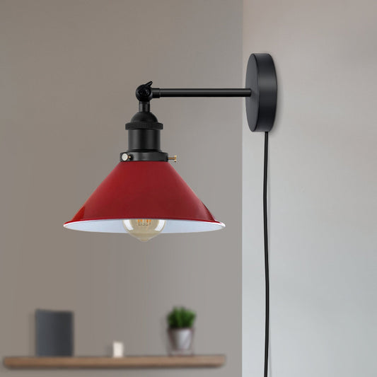Wandleuchte mit Schalter und Kabel|Rot Wandlampe 