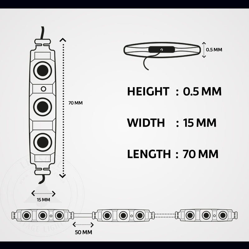 Selbstklebende rote LED Beleuchtung für Displays