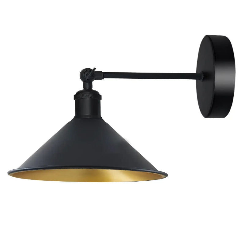 Schwarze Wandlampe aus Metall