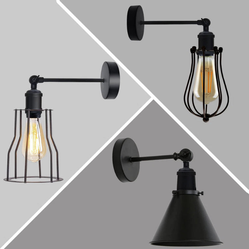   Wandleuchte innen| E27 Fassung Schwarz Wandlampe
