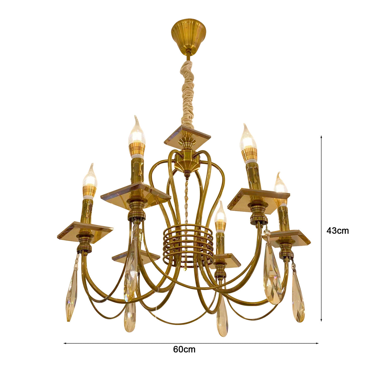 Italienischer Mid-Century Kronleuchter mit goldenen 