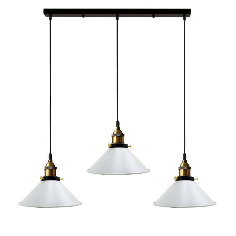 Deckenpendelleuchte im 3er-Set mit E27-Sockel und weißen Schirmen – ideal für moderne Innenräume