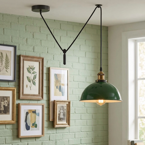 Lampada a Sospensione Regolabile in Altezza – Plafoniera Vintage a Imbuto da Cucina | Ø 21cm | E27 ~3968