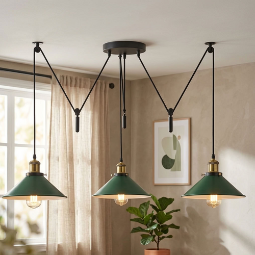 Lampada a sospensione vintage a 3 luci | Lampadario a ragno | E27 ~3332