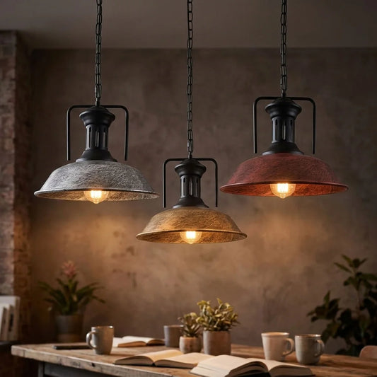 Industrial Hängelampe Kette Metall Rustikal Fabrik Pendelleuchte Ø36cm | E27 ~4220
