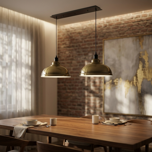 Lampada a sospensione retrò in metallo | 2 luci per tavolo da pranzo E27~4038