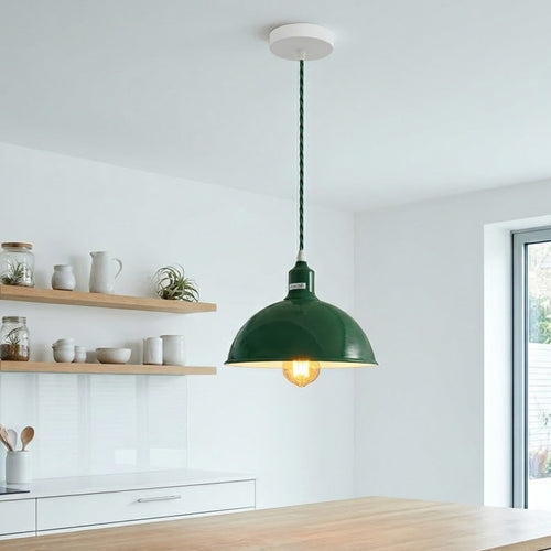Lampada a sospensione vintage da officina in smalto – Lampada a sospensione da bancone Gutsherrenleuchte | Ø21cm | E27 ~3619