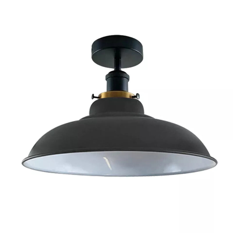 Industrielle Deckenlampe in Grau mit Metallgehäuse