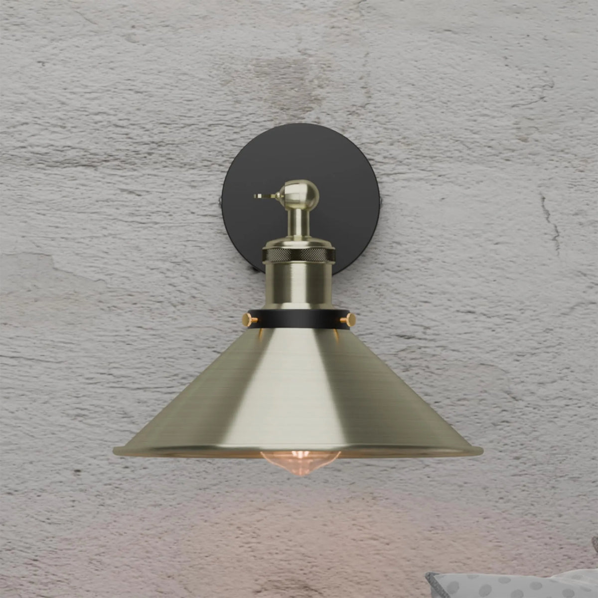 industrie design wandleuchte kegelform