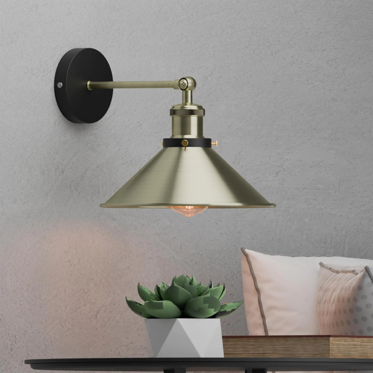 industrie wandleuchte metall schlafzimmer bett 