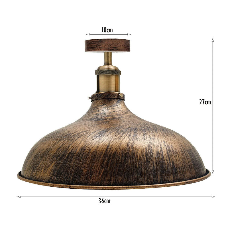 Retro Industrie-Hängelampe aus Kupfer mit 36 cm Schirm. Ideal für stylische Beleuchtung in modernen Wohnräumen. 