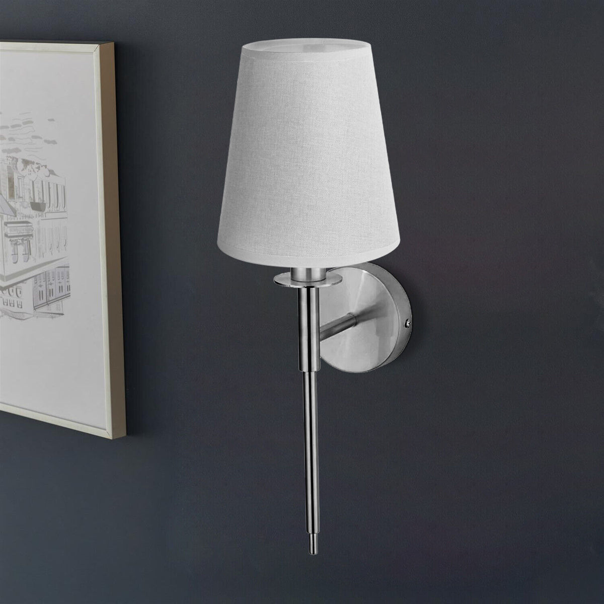 Lampenschirm moderne Ersatzschirm Tischlampe weiß 17cm x 16cm Stehlampe E14, E27