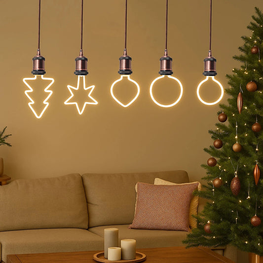 Lampada a sospensione minimalista – Attacco E27 vintage con lampadina decorativa ~3932