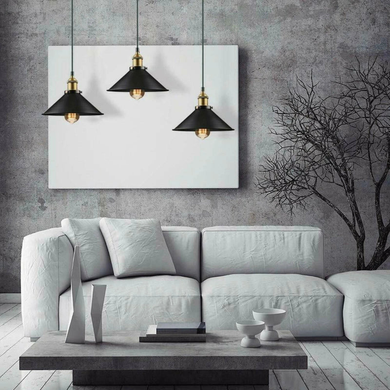 Schwarze 3-Kopf-Hängelampe aus Metall mit E27 und dimmbarer Funktion – ideal für Esszimmer oder Küche