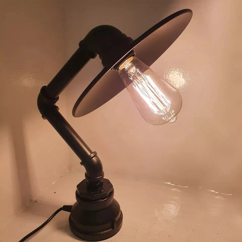 Moderne schwarze Tischlampe mit E27-Fassung für Wohnzimmer oder Büro