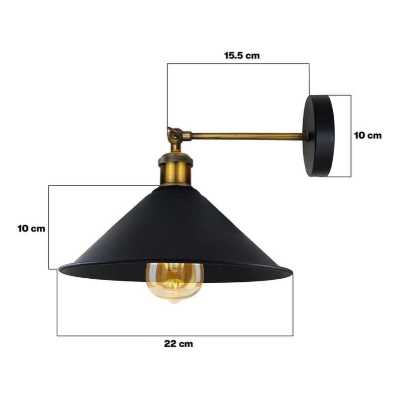 wandlampe metall trichterform wohnzimmer