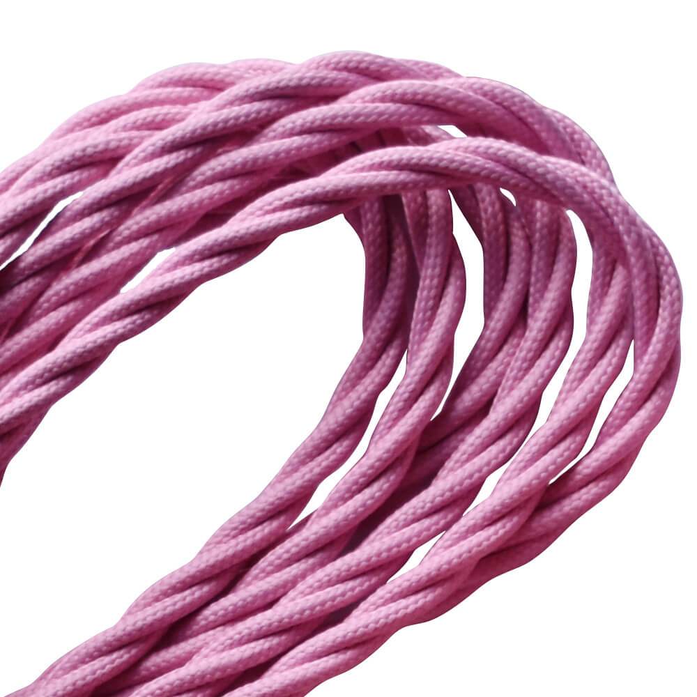 2 Adern verdrilltes Elektrokabel Baby Pink Farbe Stoff 0.75 mm - Shop für LED-Leuchten - Transformatoren - Lampenschirme - Halter | ladsone.com