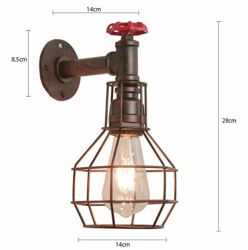 Industrielle Retro Moderne Vintage Stil Rohrkäfig Wandleuchte Wandleuchte Leuchte ladsone.com