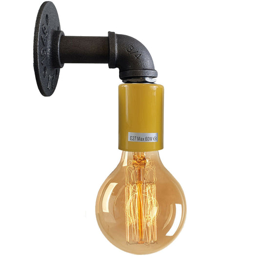 Moderne Industrielle Retro Vintage Rustikale Wandleuchte Wandleuchte Lampenfassung Gelb ladsone.com-1